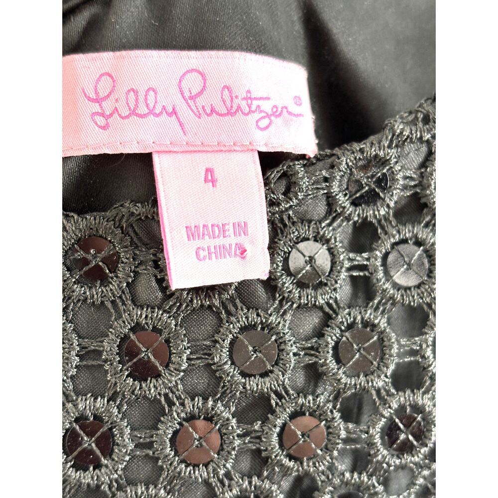 NWOT Designer Lily Pulitzer Black Sequin Aaliyah Dress Size 4 - Picture 10 of 16